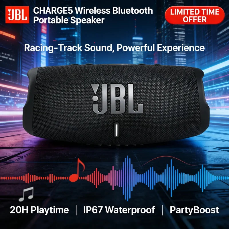 JBL CHARGE 5 Wireless Bluetooth Speaker IP67 Waterproof Deep Bass Portable Speaker for Home Outdoor Party, Built-in Powerbank