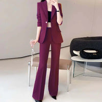 Women's 2025 Autumn New Fashion Professional Suit Jacket Pants Two Piece Korean Elegant Casual Blazer Coat Trousers Matching Set