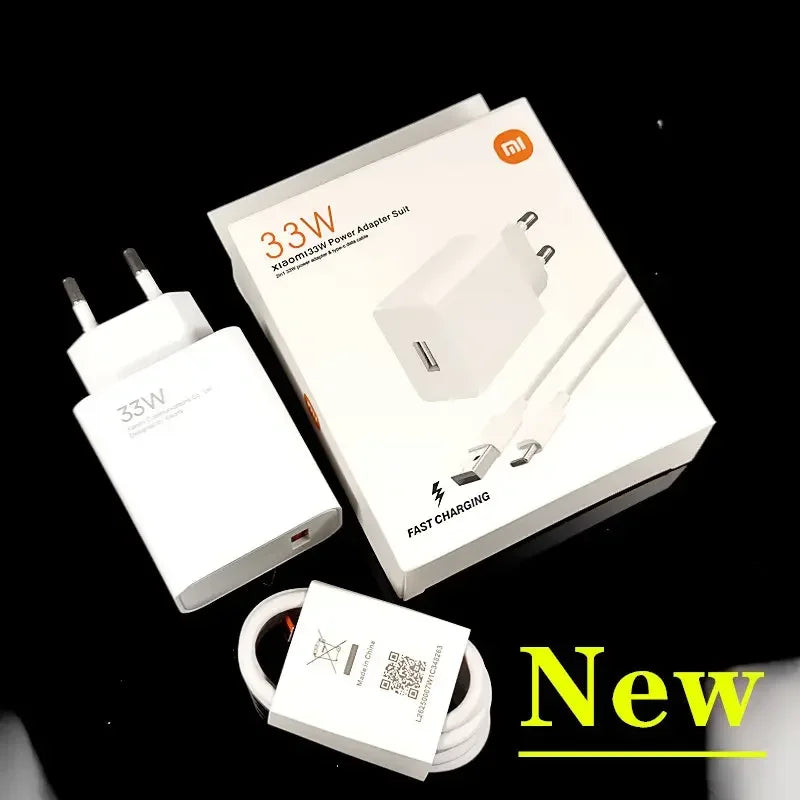 Original Xiaomi 33w Charger EU US Adapter Turbo Fast Charge For Mi 12 5G 11 Ultra Redmi A2+ Note 13R 12R Poco X5 X4 M5S C55 C50