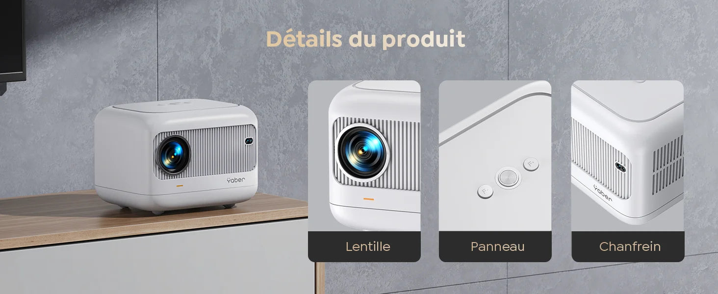 【Electric focus 】 Android Mini projector, YABER L1 20000 Lumens Video projector 5G WiFi Bluetooth, supports P Portable projector