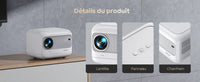 【Electric focus 】 Android Mini projector, YABER L1 20000 Lumens Video projector 5G WiFi Bluetooth, supports P Portable projector