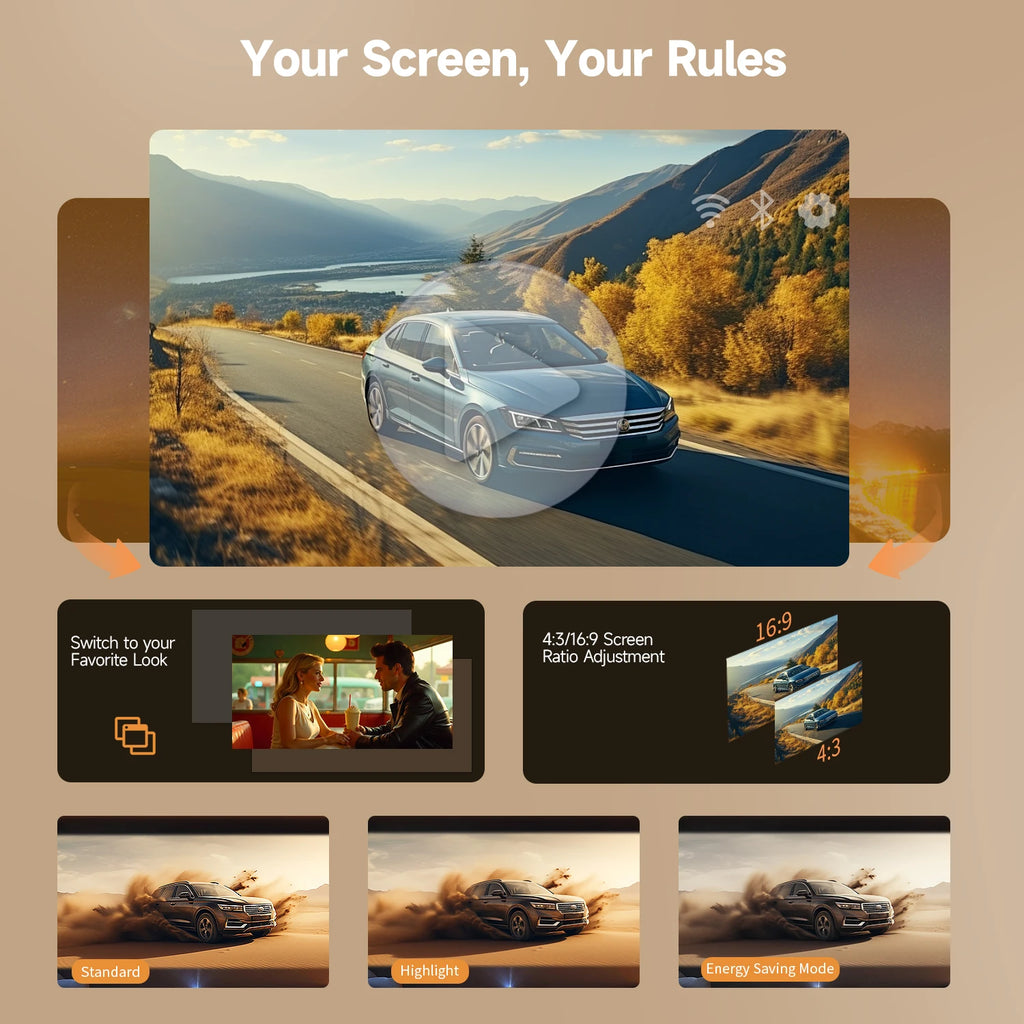 Magcubic Auto Focus 4K HD 1920*1080P 420ANSI Portable Projector Android 11 BT5.4 Built-in 5W HiFi Speaker For Home Theater HY310