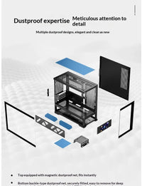 WJCOOLMAN QIANXI MATX secondary panel gaming computer case 360 water-cooling MATX motherboard sea view room