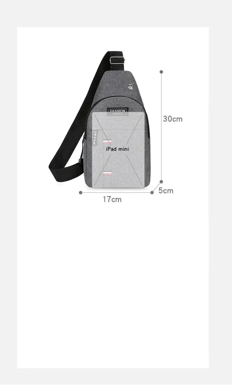 Chest Bag Men’s One Shoulder Crossbody Bag Large Capacity Outdoor Sports And Leisure Fashion Small Shoulder Bag Large