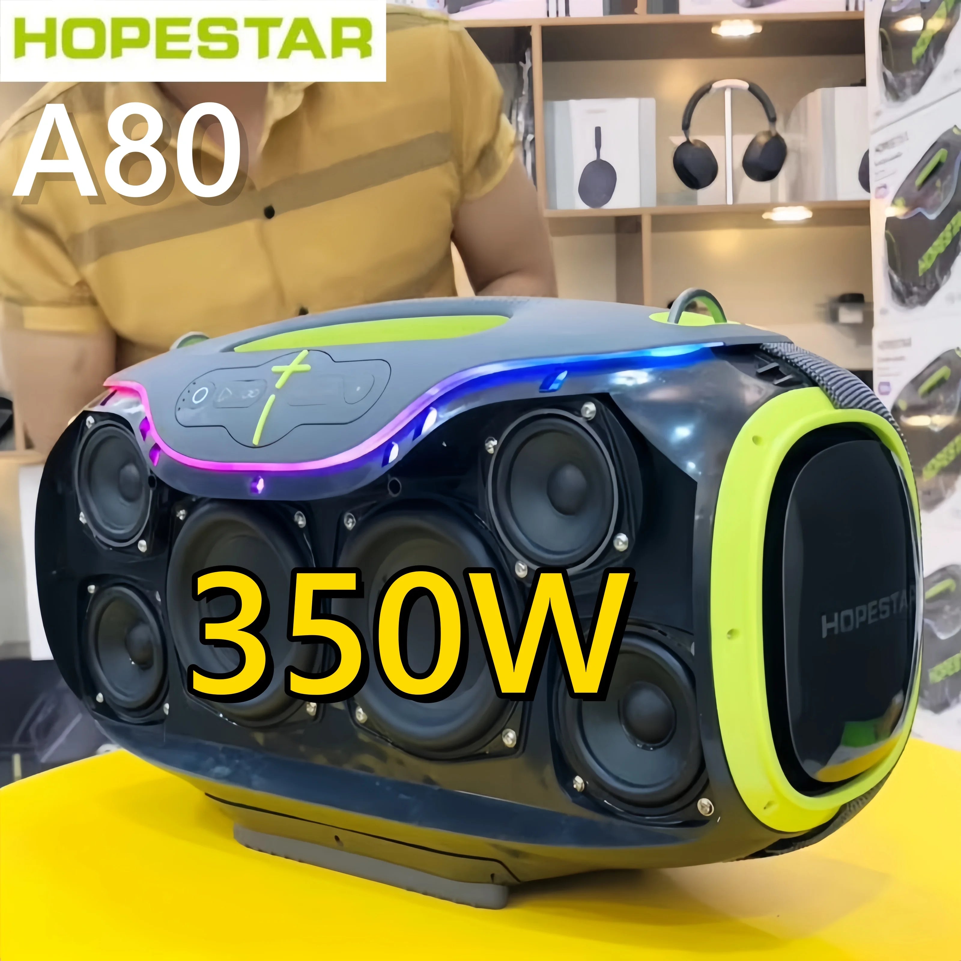 Hopestar A80 350W Watts Wireless Subwoofer Home Theatre Portable Blue Tooth Loud Sound and Deep Bass Outdoor Travel Speaker