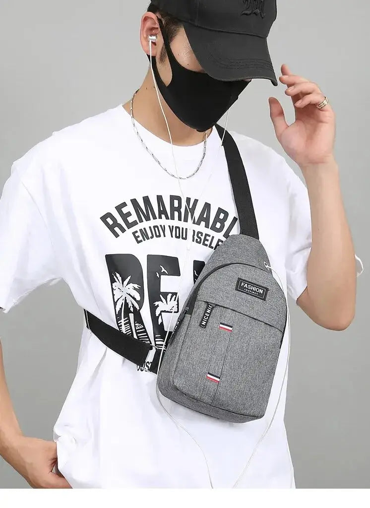 Chest Bag Men’s One Shoulder Crossbody Bag Large Capacity Outdoor Sports And Leisure Fashion Small Shoulder Bag Large
