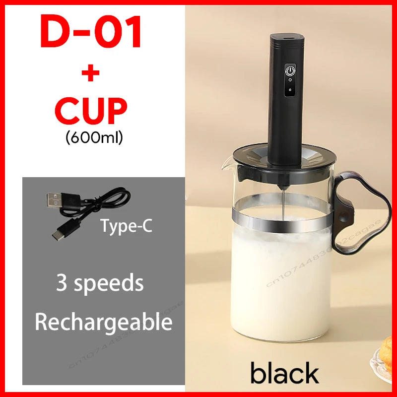 UPGRADED Electric Coffee Frother/MILK Whisk+Egg Beater MINI Food Blender USB Rechargeable Handheld Three Speeds Espresso Tools