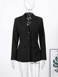 Women's Jacket New Outerwear V-Neck Three-Button Blazer Woman Tailored Formal Outerwears Waist Cincher Suit Woman Clothes Wear