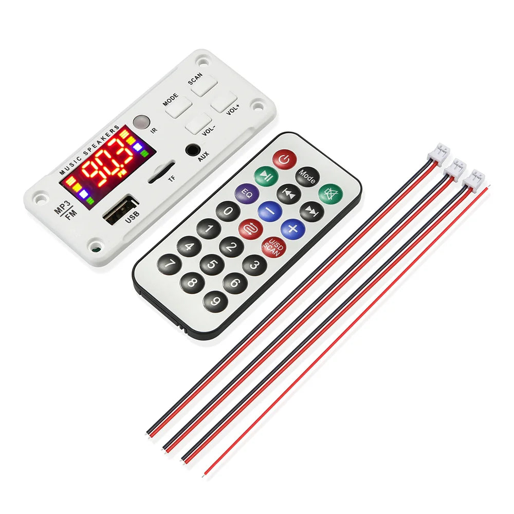 12V MP3 WMA Decoder Board 50W 2*25W Wireless Bluetooth 5.0  Amplifier Car Audio USB TF FM Radio Module MP3 Player