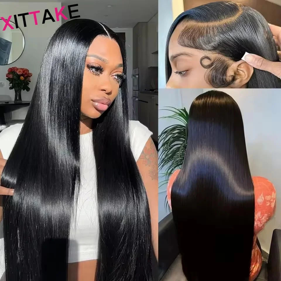 40 42 Inch HD Lace Front Human Hair Wigs For Women 13x6 Brazilian Human Hair Wigs 13x4 Bone Straight Lace Front Wig 220% Density