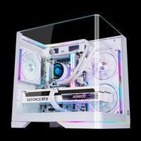 WJCOOLMAN WENJIE MINI three-sided side-lit integrated curved glass sea-view gaming case with ARGB lighting strip