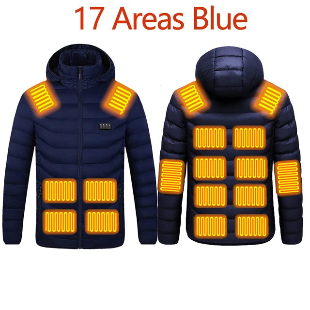 11 Heating Areas Heated Jacket Men Women's Winter Outdoor Camping Sportswear Heated Coat Graphene Heat Coat USB Heating Jackete