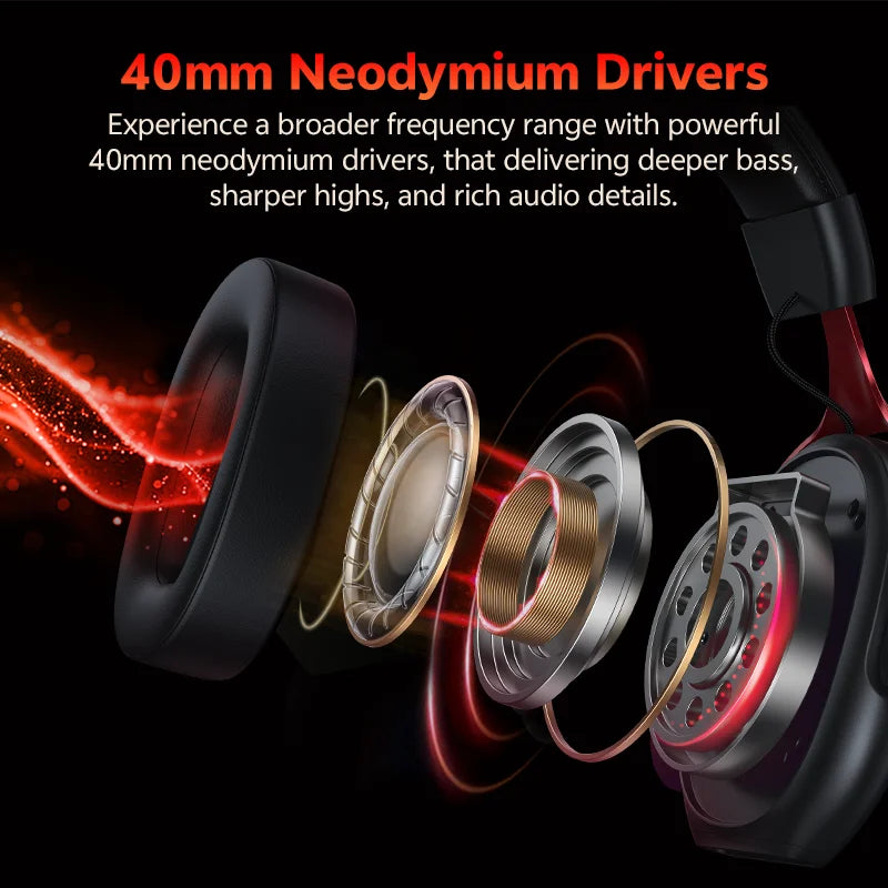 QCY VN200 Pro Wired Gaming Headset With Mic 40mm Driver 7.1 Surround Over Ear Headphones For PC PS4 PS5 Gamer Headphones