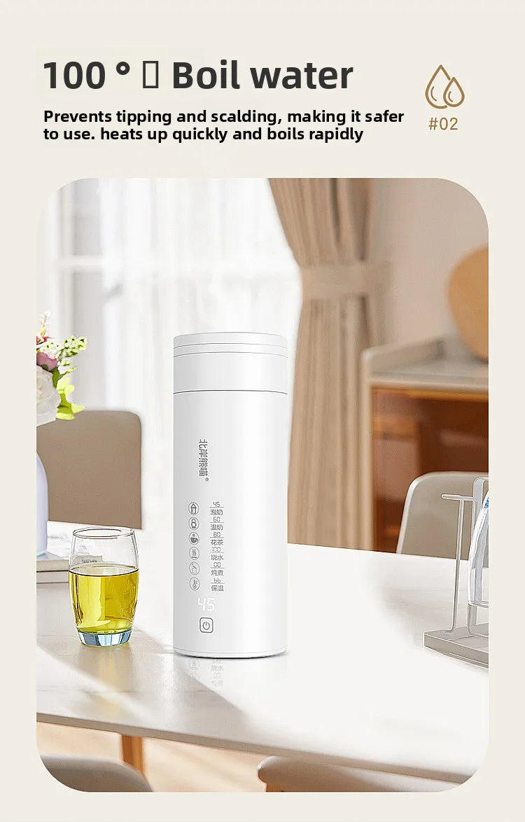 2026 New Boiling Cup 304/316 Stainless Steel Small Portable Boiling Water Stewing Health Cup Electric Heating Cup