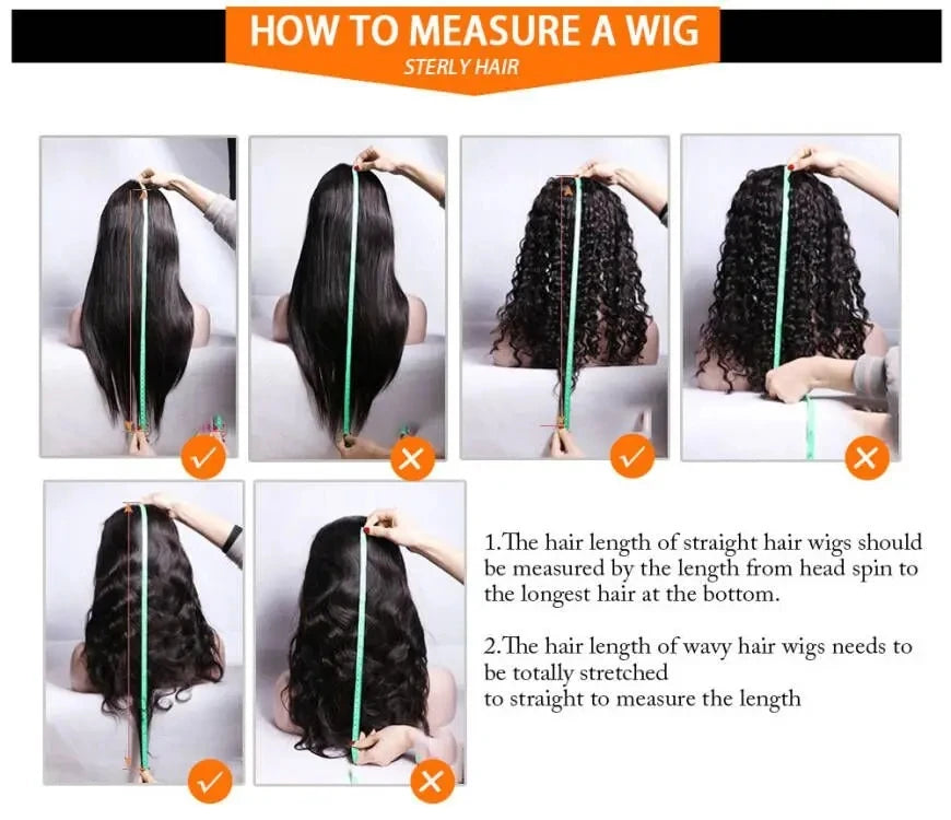 Deep Wave Wigs Human Hair 13x4 HD Transparent Lace 13x6 Full Frontal Wigs Natural color Curly Wigs For Women 220% Density