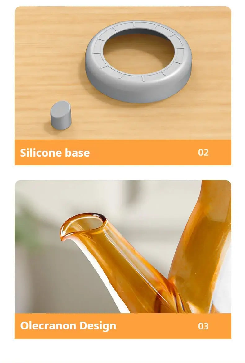 GIANXI Kitchen And Home Cooking Oil Bottle Large Capacity Amber Oil Bottle Set Thickened Food Grade Leakproof Seasoning