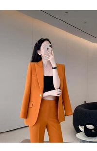 Women's 2025 Autumn New Fashion Professional Suit Jacket Pants Two Piece Korean Elegant Casual Blazer Coat Trousers Matching Set