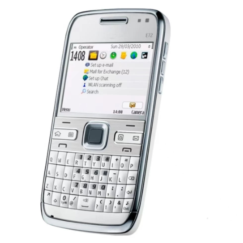 Finland made Unlocked E72 in Mobile Cell Phone GSM 2G 3G 5MP camera 240x320 Display Resolution support multi-language used phone