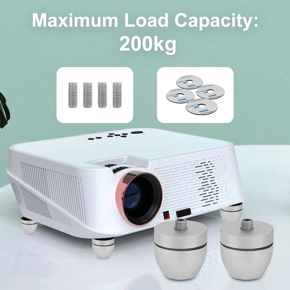 HiFi 4Pcs Amplifier Feet Aluminum Alloy Stainless Steel Ball with M8 Screw Shock Absorber Pad Feet Stands for Speakers 33*30MM