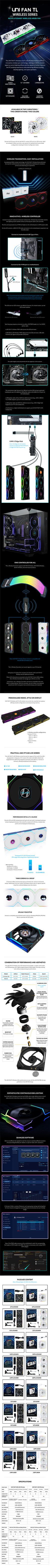 Lian-Li UNI FAN TL Wireless 120 Single Pack NO CONTROLLER