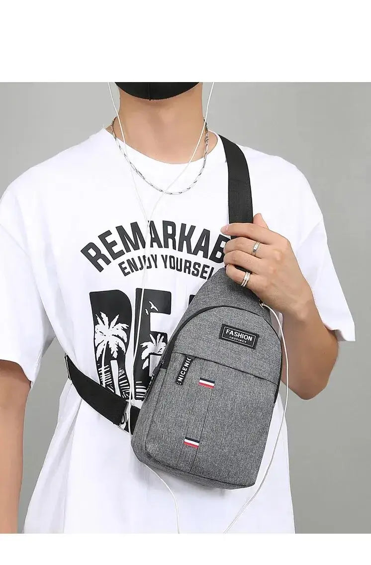 Chest Bag Men’s One Shoulder Crossbody Bag Large Capacity Outdoor Sports And Leisure Fashion Small Shoulder Bag Large