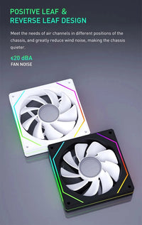 UPSIREN UF-1 PRISM 4 PRO Computer Chassis Fan 12cm ARGB 4 Pin PWM Quiet Cooling Fan 12V Large Air Volume 45CFM/600-1500RPM