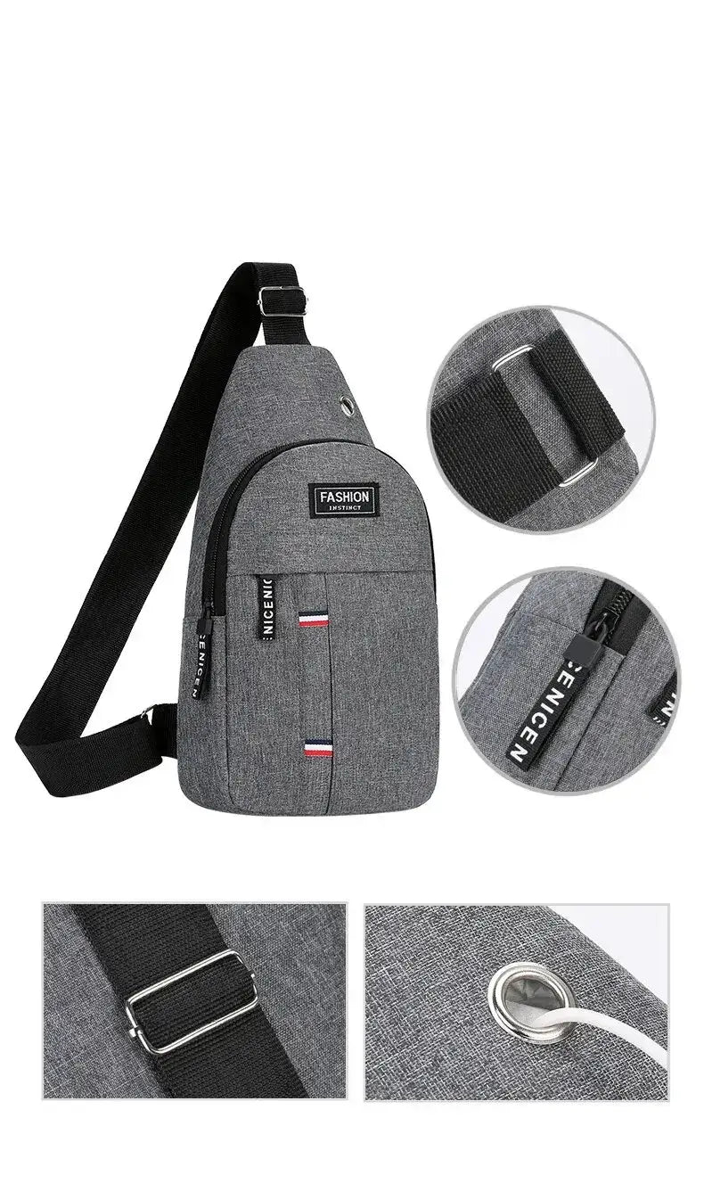 Chest Bag Men’s One Shoulder Crossbody Bag Large Capacity Outdoor Sports And Leisure Fashion Small Shoulder Bag Large