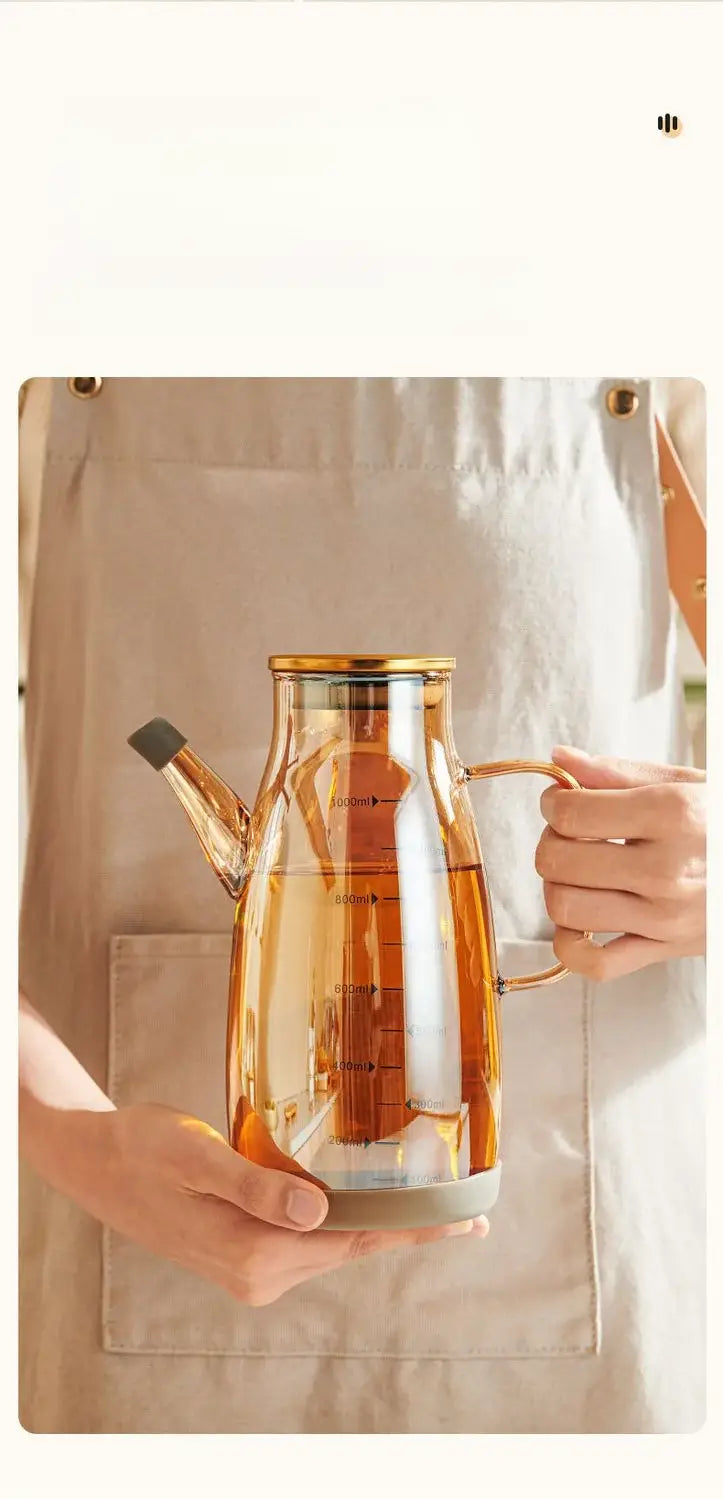 GIANXI Kitchen And Home Cooking Oil Bottle Large Capacity Amber Oil Bottle Set Thickened Food Grade Leakproof Seasoning
