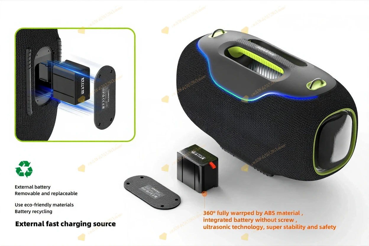 New Original  A80 350W Big Power Outdoor Waterproof Portable Blue Tooth Wireless Party Speaker Caixa De Som Boombox 3