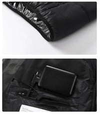 USB Heating Jackets Men Winter Warm Heated Parkas 35 Zones Electric Heated Jackets Warm Padded Jacket Coat Plus Size 5XL