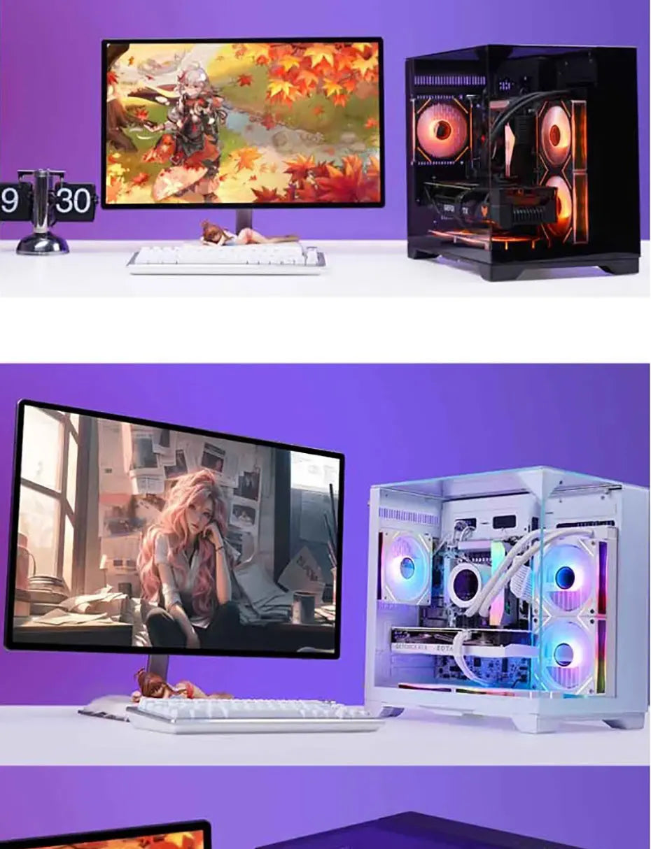 WJCOOLMAN Skyline S1 Panoramic view Side view Sea-view apartment Computer case M-ATX case Support 240 Water Cooling