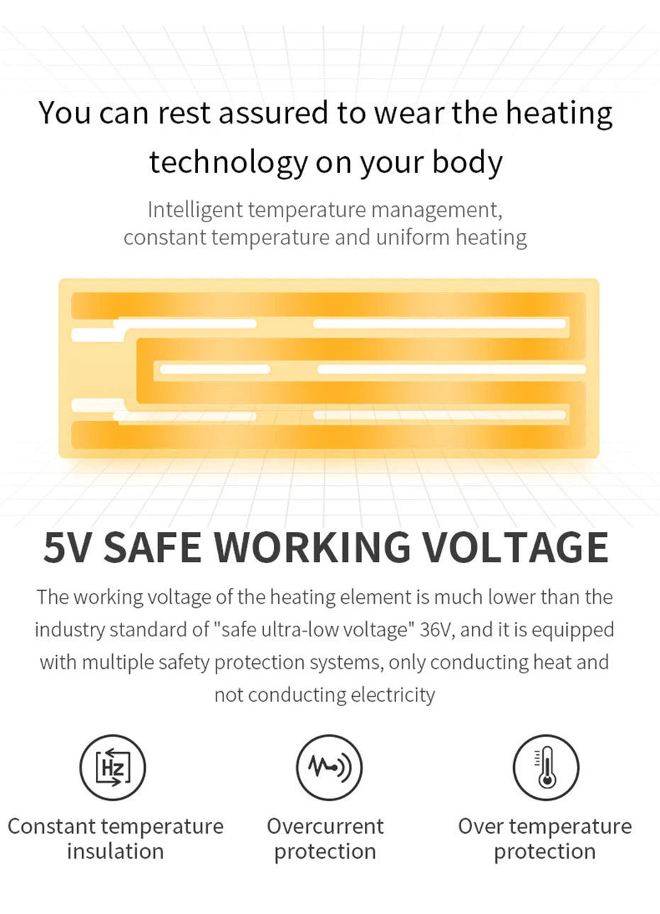 USB Heating Jackets Men Winter Warm Heated Parkas 35 Zones Electric Heated Jackets Warm Padded Jacket Coat Plus Size 5XL