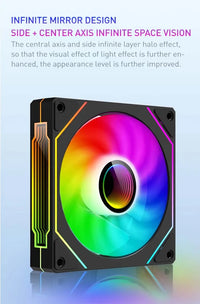 UPSIREN UF-1 PRISM 4 PRO Computer Chassis Fan 12cm ARGB 4 Pin PWM Quiet Cooling Fan 12V Large Air Volume 45CFM/600-1500RPM