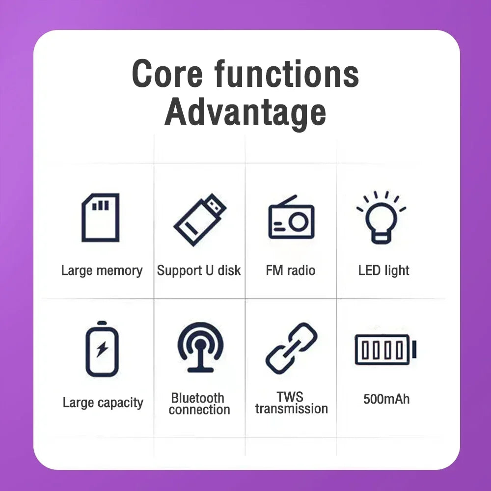 S12 Wireless Bluetooth Speaker Powerful Portable Subwoofer with LED Lights Car Audio Bass MP3 Player Sound System