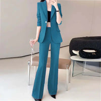 Women's 2025 Autumn New Fashion Professional Suit Jacket Pants Two Piece Korean Elegant Casual Blazer Coat Trousers Matching Set