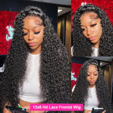 13x6 HD Loose Deep Wave Lace Frontal Wig Brazilian 13x4 Water Curly Human Hair 200% Density Preplucked Wigs 40 30 Inch For Women