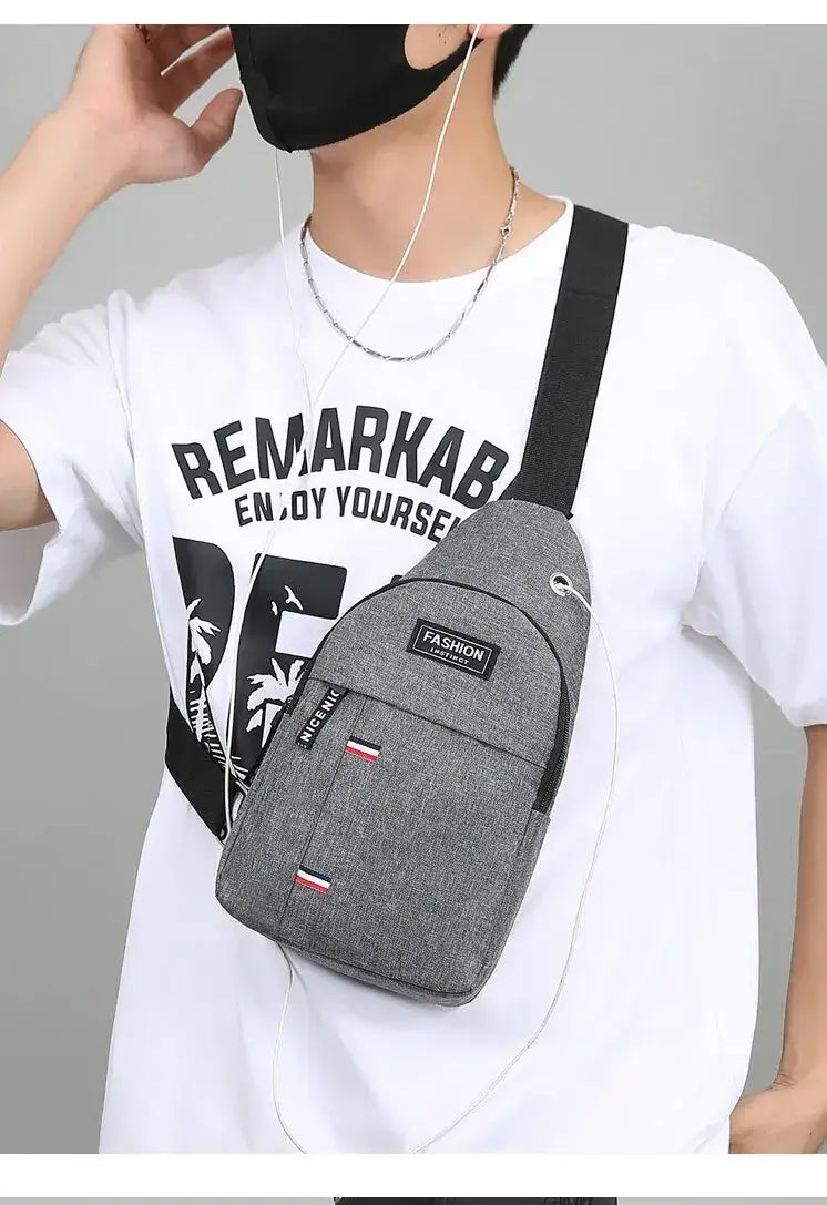 Chest Bag Men’s One Shoulder Crossbody Bag Large Capacity Outdoor Sports And Leisure Fashion Small Shoulder Bag Large