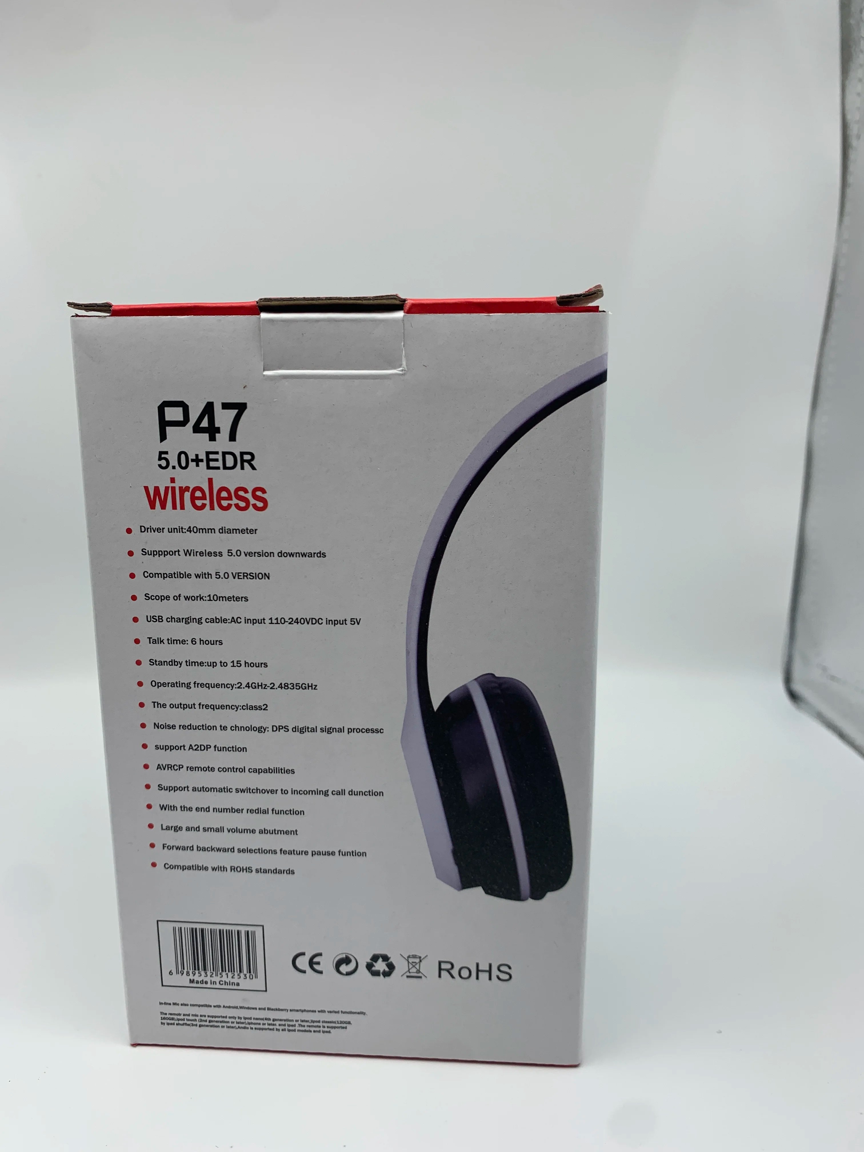 P47 Bluetooth 5.0 Wireless Headphone Foldable HIFI Stereo Bass Earphone Kid Helmet Gift With Mic USB Adaptor For iPhone Game