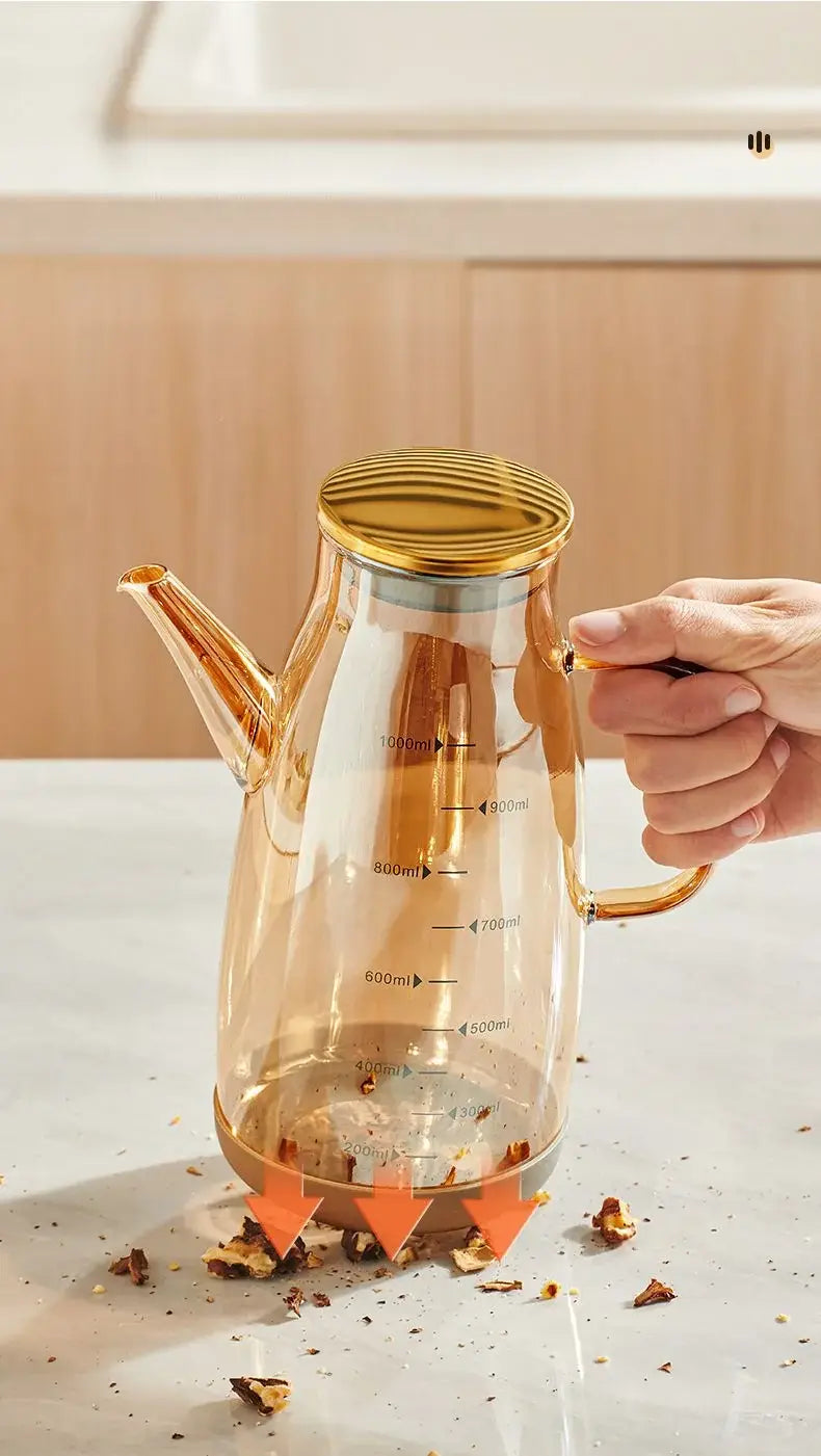 GIANXI Kitchen And Home Cooking Oil Bottle Large Capacity Amber Oil Bottle Set Thickened Food Grade Leakproof Seasoning