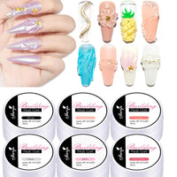 5/15ml Clear Non-Stick Hand Extension Gel Nail Polish 3D Shaping/Sculpting/Carving UV/LED Gel Milky Jelly Hard Gel Manicure DIY