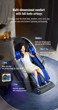 Massage Chair 4D with Zero Gravity Full Body with Voice Control,Back Heating,Bluetooth Speaker,Airbags Massage Chair