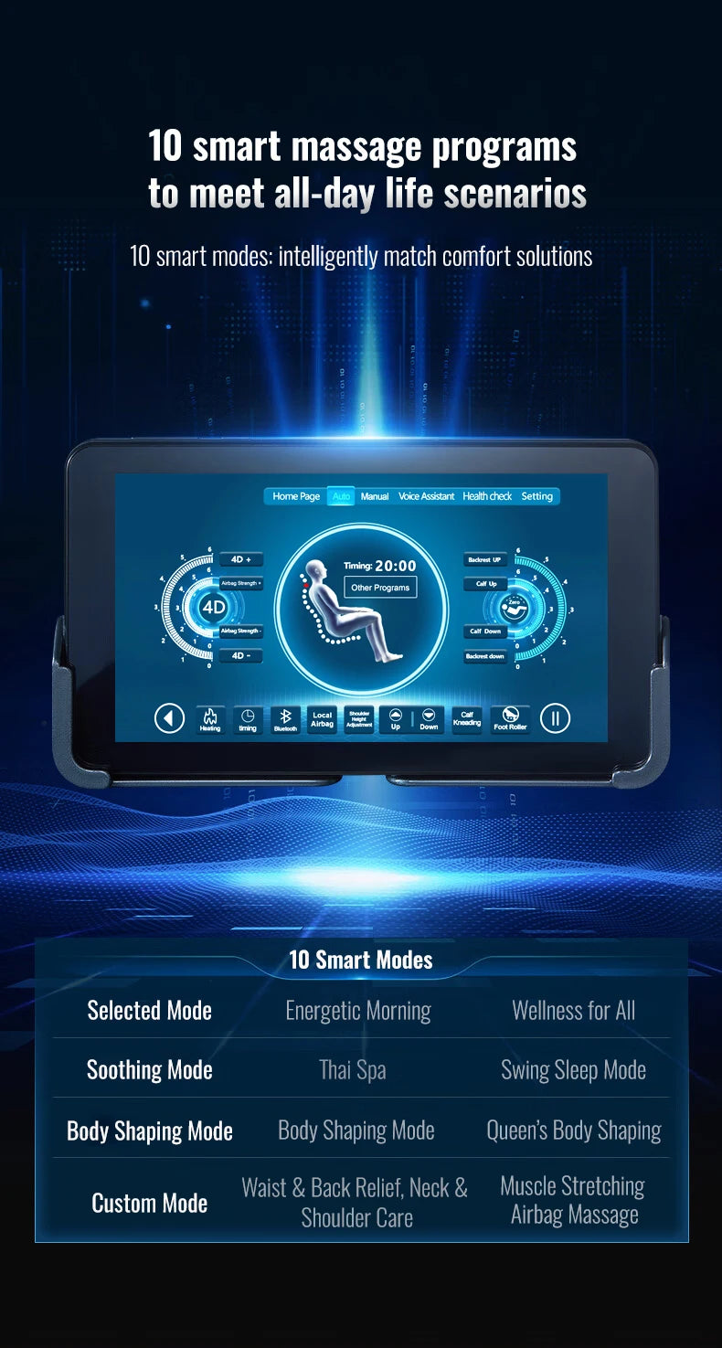 Massage Chair 4D with Zero Gravity Full Body with Voice Control,Back Heating,Bluetooth Speaker,Airbags Massage Chair