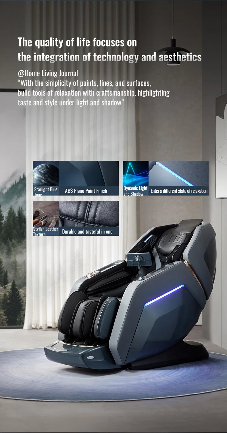 Massage Chair 4D with Zero Gravity Full Body with Voice Control,Back Heating,Bluetooth Speaker,Airbags Massage Chair