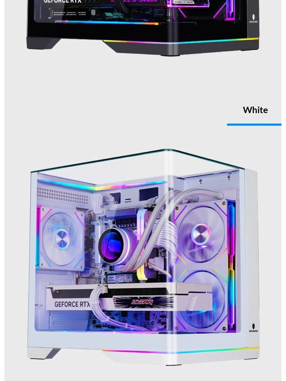 WJCOOLMAN WENJIE MINI three-sided side-lit integrated curved glass sea-view gaming case with ARGB lighting strip