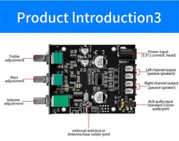 ZK-502MT 2X50W Bass AMP Bluetooth 5.0 Subwoofer Amplifier Board Channel High Power Audio Stereo Amplifier Power Subwoofer Board