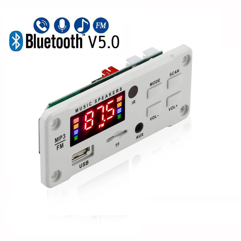 12V MP3 WMA Decoder Board 50W 2*25W Wireless Bluetooth 5.0  Amplifier Car Audio USB TF FM Radio Module MP3 Player