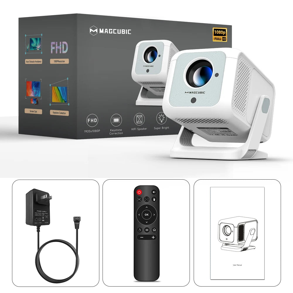 Magcubic Auto Focus 4K HD 1920*1080P 420ANSI Portable Projector Android 11 BT5.4 Built-in 5W HiFi Speaker For Home Theater HY310