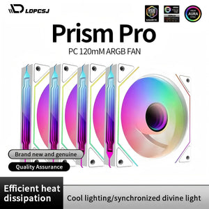 LDPCSJ PRISM 4 PRO Computer Chassis Fan 12cm ARGB 4 Pin PWM Quiet Cooling Fan 12V Large Air Volume 45.2CFM/600-1500RPM