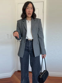 Women's Jacket New Outerwear V-Neck Three-Button Blazer Woman Tailored Formal Outerwears Waist Cincher Suit Woman Clothes Wear