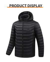 USB Heating Jackets Men Winter Warm Heated Parkas 35 Zones Electric Heated Jackets Warm Padded Jacket Coat Plus Size 5XL